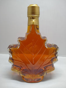 Glass Maple Leaf Filled with Pure Maple Syrup