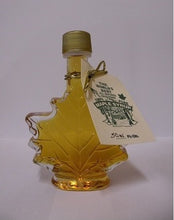 Load image into Gallery viewer, Maple Syrup filled glass maple leaf made in Vermont by Tucker Maple Sugarhouse
