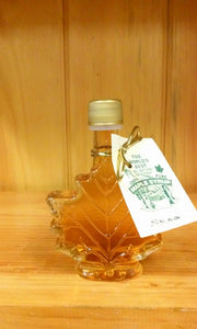Glass Maple Leaf Filled with Pure Maple Syrup